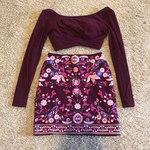 Burgundy Two Piece Rachel Allen Homecoming Dress